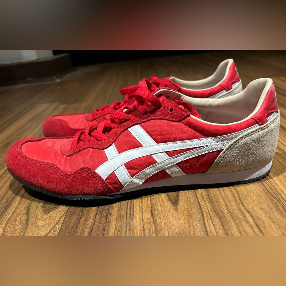 Onitsuka Tiger Serrano by Asics Red and White Sneakers